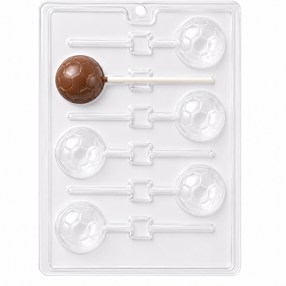 Soccer Ball Lollipop Chocolate Mold 6 Cavity