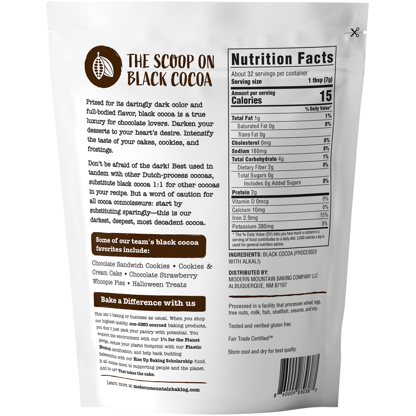 Black Cocoa Powder 8 oz – Ultra Dark Dutch Process Cocoa for Halloween Baking, Black Buttercream, Cookies, Cakes & Brownies