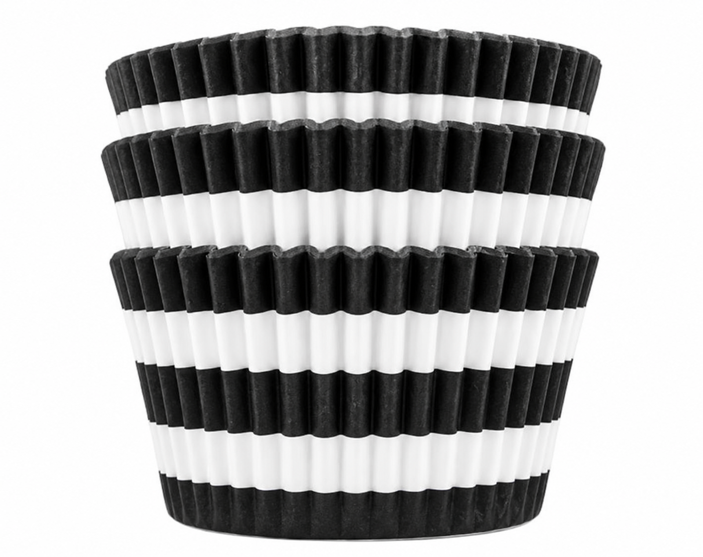 Black & White Striped Cupcake Liners 50-count