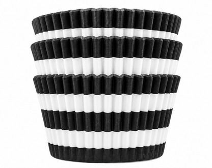 Black & White Striped Cupcake Liners 50-count
