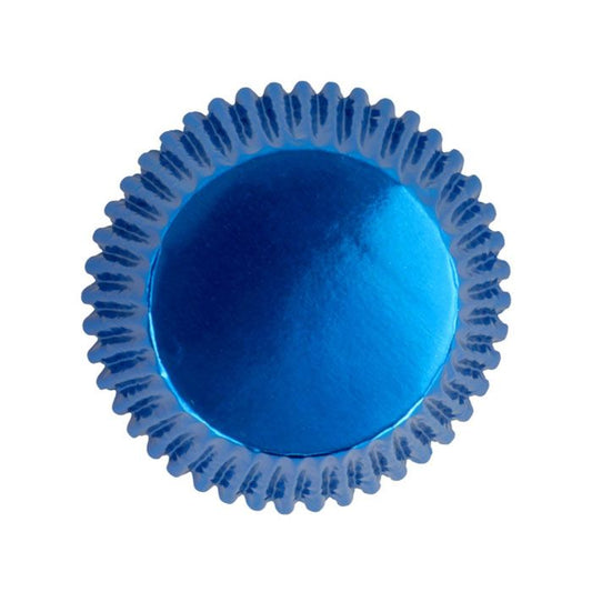 Cupcake Liners Standard Blue Foil 24-Count