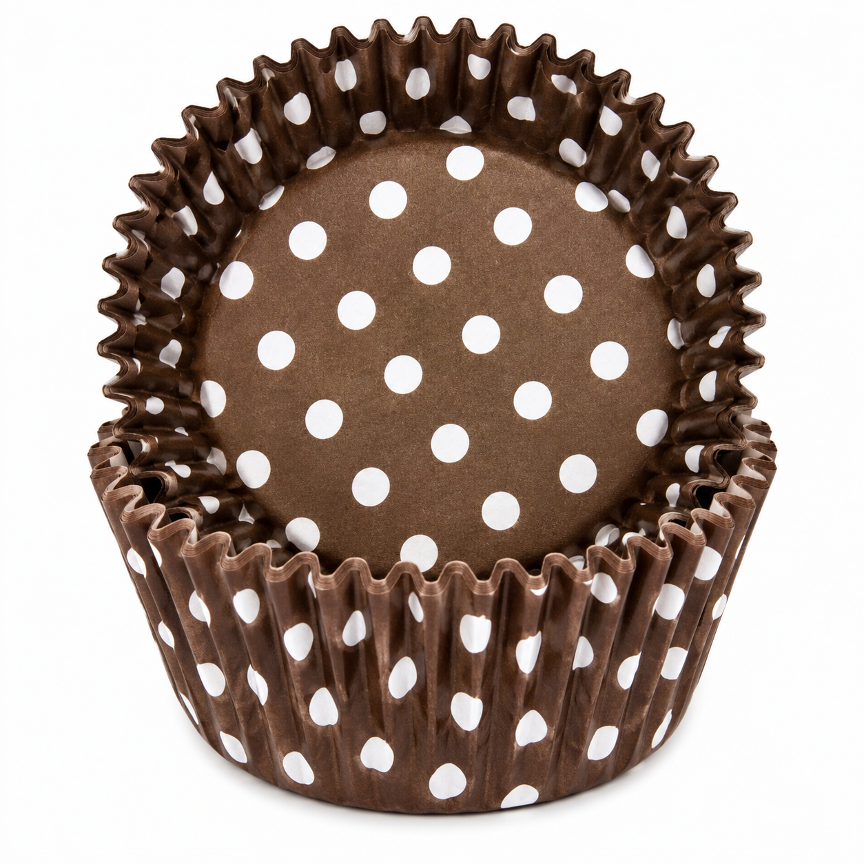 Brown With White Polka Dots Standard Cupcake Liners 80-count