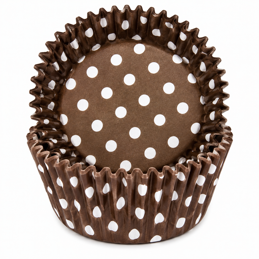 Brown With White Polka Dots Standard Cupcake Liners 80-count