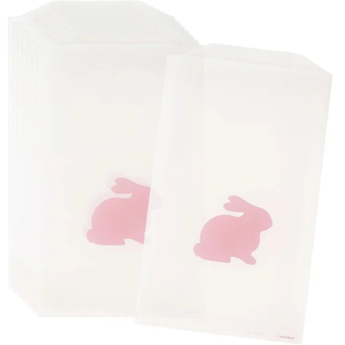 Pink Bunny Easter Glassine Treat Bags 8ct