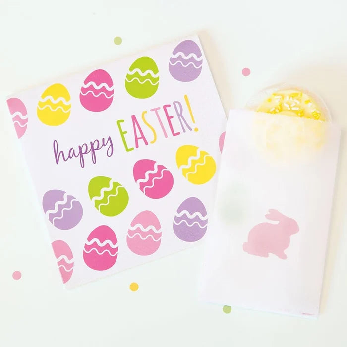 Pink Bunny Easter Glassine Treat Bags 8ct