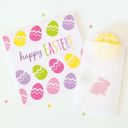 Pink Bunny Easter Glassine Treat Bags 8ct