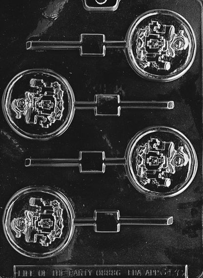 Joy Chocolate Candy Lollipop Mold 4 Cavity