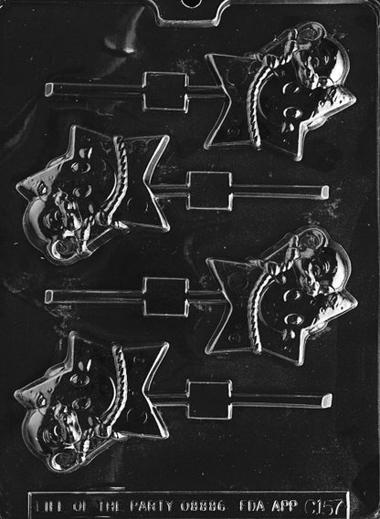 Mouse On a Smiling Star Chocolate Candy Lollipop Mold 3 Cavity