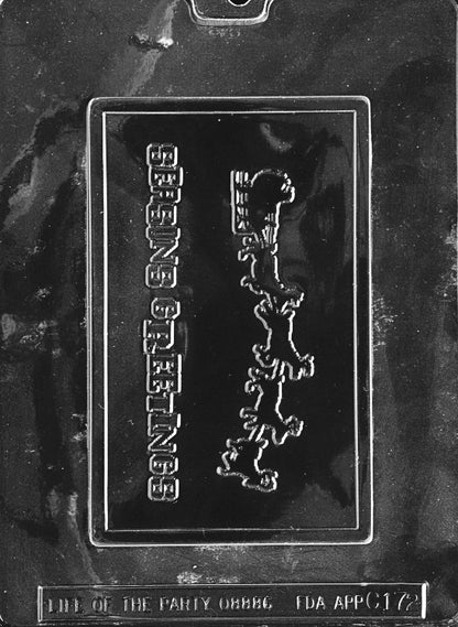 Seasons Greetings With Sleigh Chocolate Candy Bar Mold