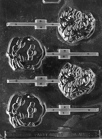 Mr. & Mrs. Claus Heads Lollipop Mold
