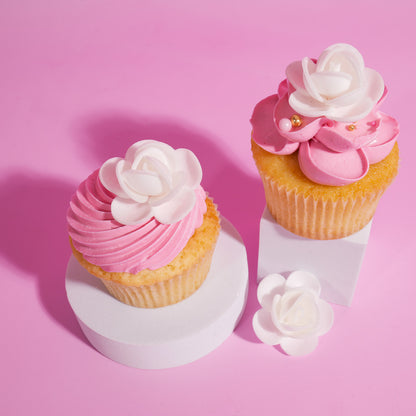 White Wafer Paper Rosettes 6-Count