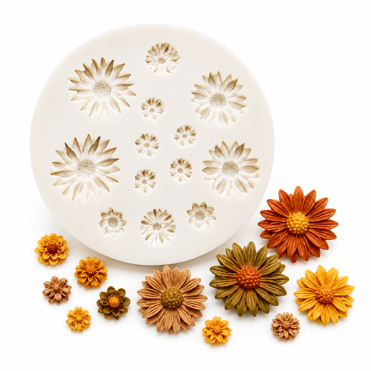 Mini Daisy & Wildflower Silicone Fondant Mold