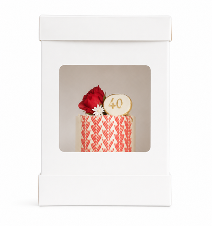 Tall Cake Box with Window – Extra Tall Bakery Box for Layer Cakes 8x8x14