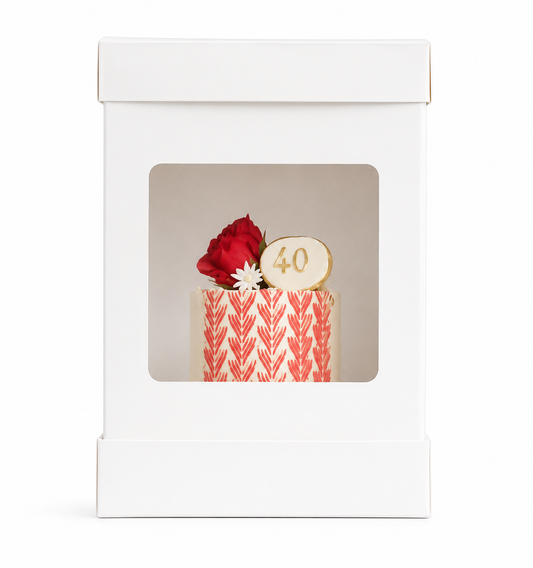 Tall Cake Box with Window – Extra Tall Bakery Box for Layer Cakes 8x8x14