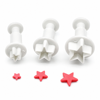 Mini Star Plunger Cutter Set of 3 – Fondant & Gum Paste Decorating Tools