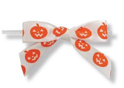 Large White Pumpkin Bows  With Twist Ties 10 Count