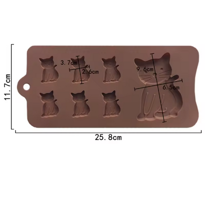Mama Cat & Kittens Silicone Chocolate Mold