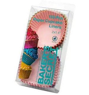 Cupcake Liners Mini Light Blue/Orange/Light Green/Purple/Red/Blue 150-Count