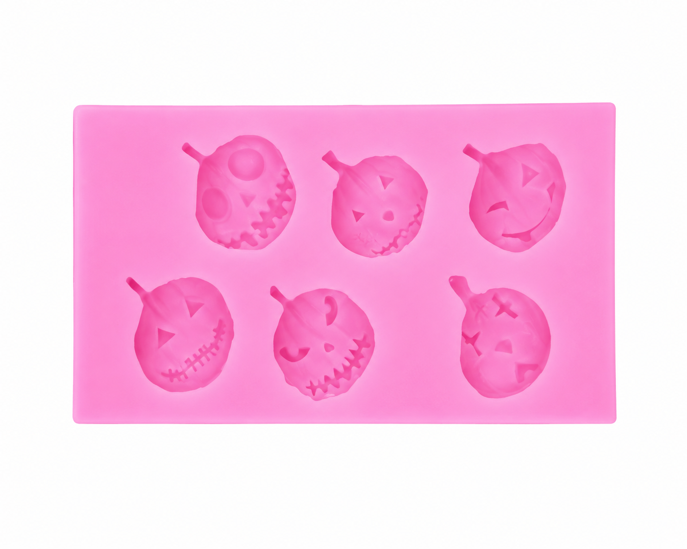 Jack-O-Lantern Chocolate Mold – Pumpkin Silicone Candy Mold 6 Cavity