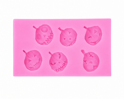 Jack-O-Lantern Chocolate Mold – Pumpkin Silicone Candy Mold 6 Cavity