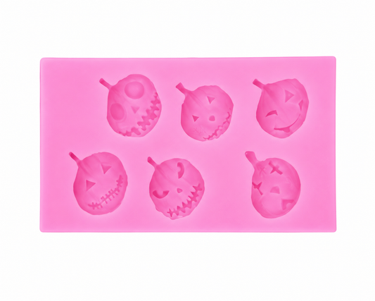 Jack-O-Lantern Chocolate Mold – Pumpkin Silicone Candy Mold 6 Cavity