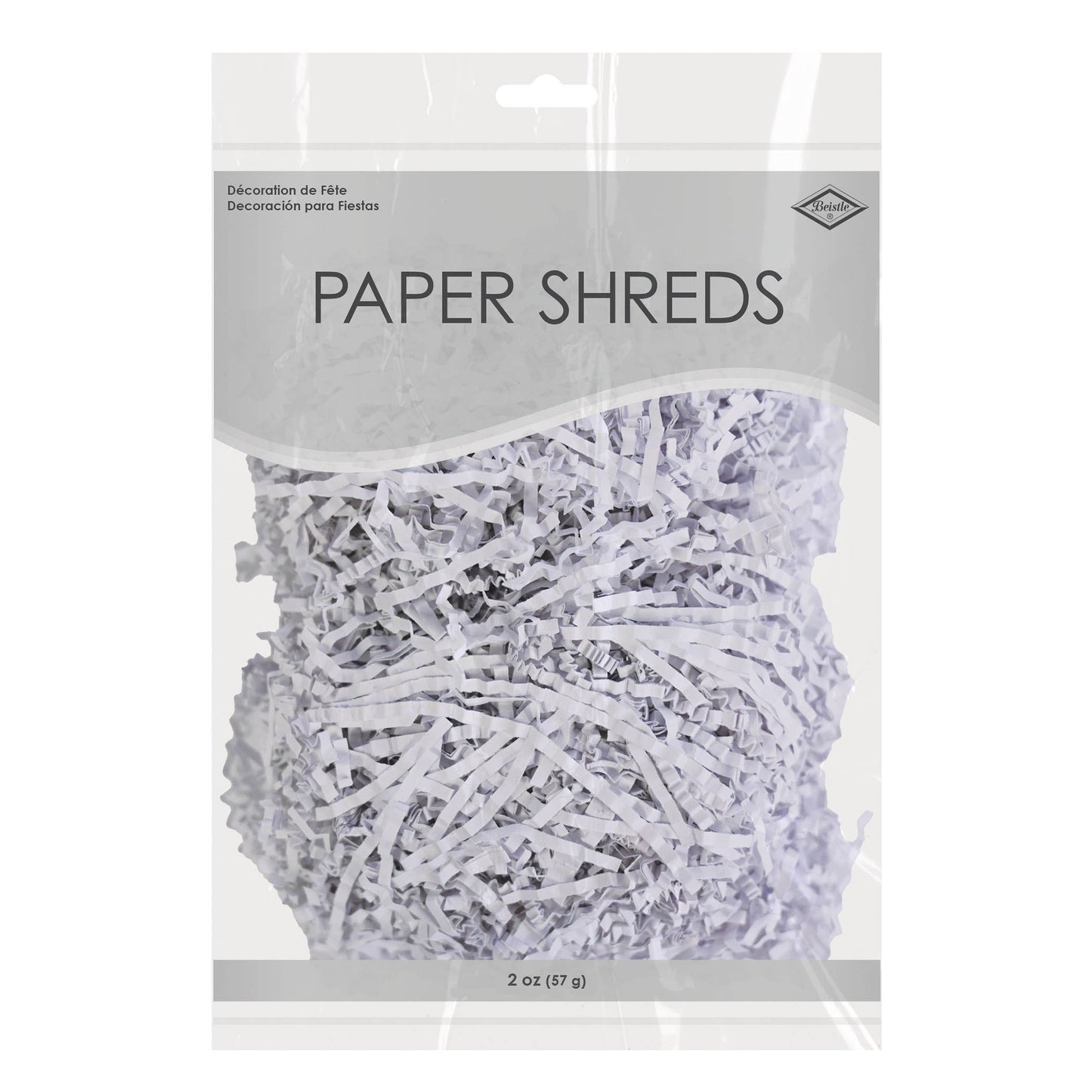 White Crinkle Paper Shreds 2 oz Bag