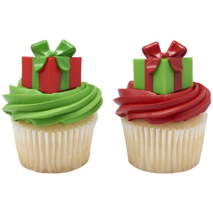 Christmas Gifts Cupcake Toppers 6 Count