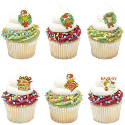 Edible Decorations Grinch Merry Grinchmas 12 Count
