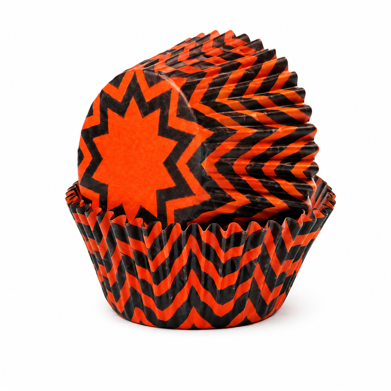 Orange And Black Chevron Cupcake Liners 80 Count