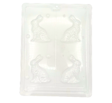 Sitting Easter Bunny Chocolate Mold – 4 Cavity Candy Mold