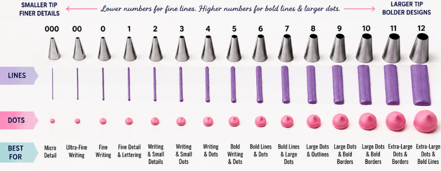 Writing, Dots & Round Piping Tips
