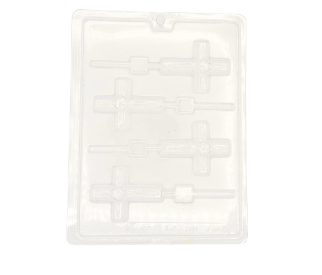 Cross With Flowers  Lollipop Mold 4 Cavity