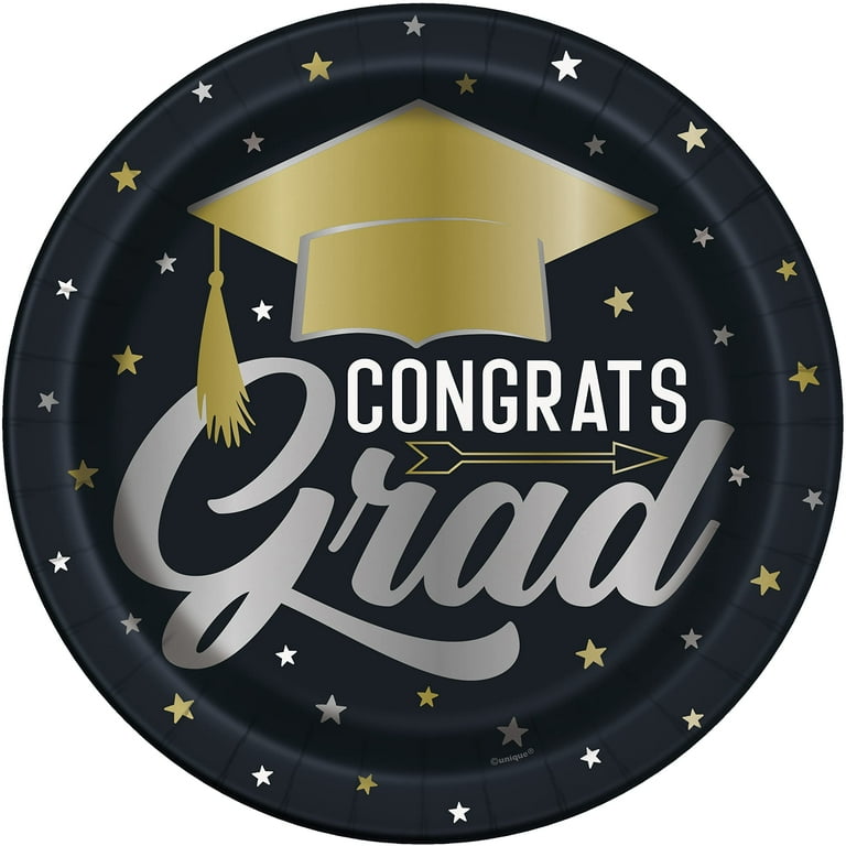 Congrats Grad Graduation Dinner Plates 8ct