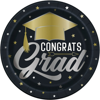Congrats Grad Graduation Dinner Plates 8ct