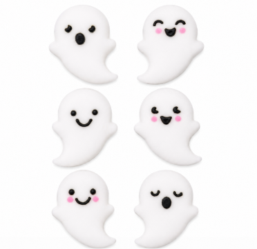 Cute Ghost Royal Icing Decorations - 6 Count