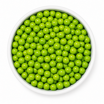 Lime Green Chocolate Candy Pearls with Crispy Shell – Edible Dragées for Cakes & Cupcakes
