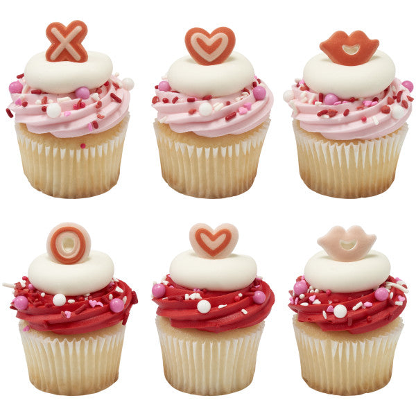 Edible Decoration Hugs And Kisses Assortment 12 Count