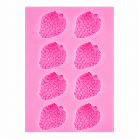 Strawberry Silicone Candy Mold | 8 Cavity Chocolate, Fondant & Gummy Mold