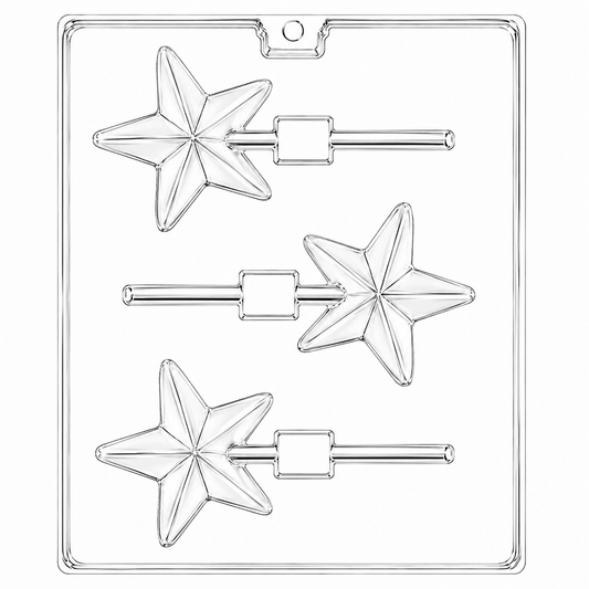 Pointed Star Lollipop Mold 3 Cavity