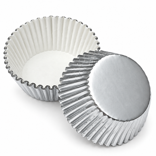 Shiny Silver Foil Cupcake Wrappers 100 Count