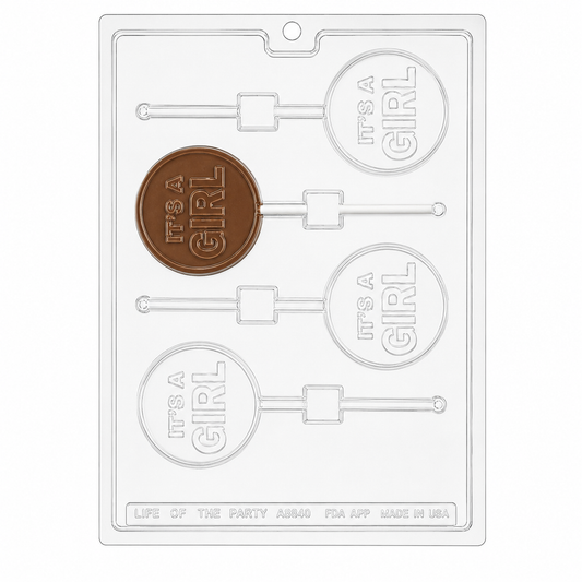 It’s a Girl Lollipop Chocolate Mold – Baby Shower Candy Mold for Favors & Treats