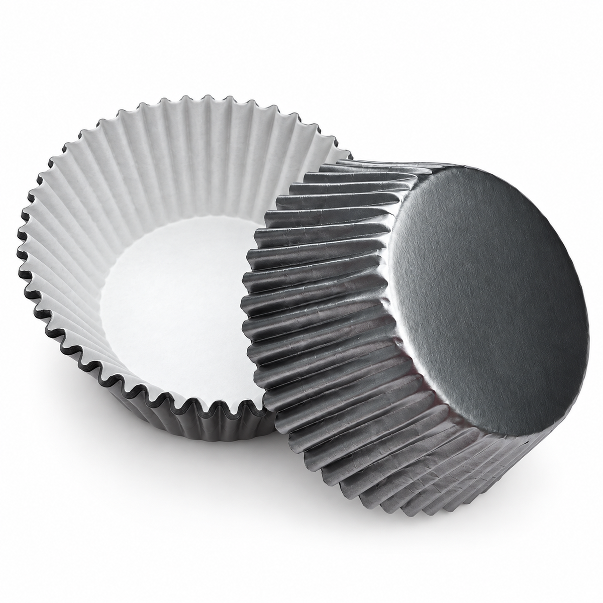 Dark Silver Foil Cupcake Wrappers 100 Count