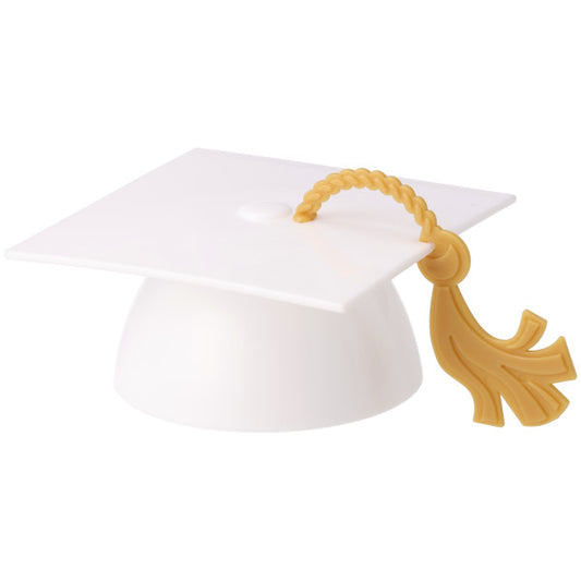 White Graduation Cap With Tassel Layon