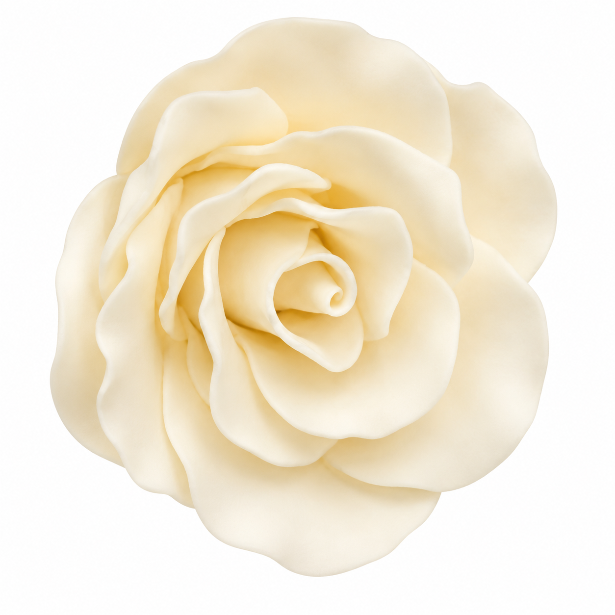 Ivory Large Gum Paste Roses 2 Inch Edible Cake Decorations – 2 Count