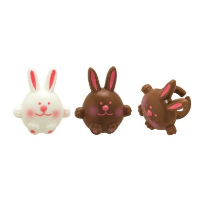 Easter Bunny Cupcake Rings Brown And White 12 Count