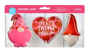 Valentines Gnome Cookie Cutter 3pc Set