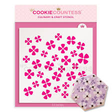 Hydrangea Petals Cookie Stencil