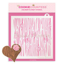 Wood Grain Cookie Stencil – Rustic Wood Pattern