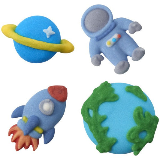 Edible Decorations Space Royal Icing 1in 5-Count