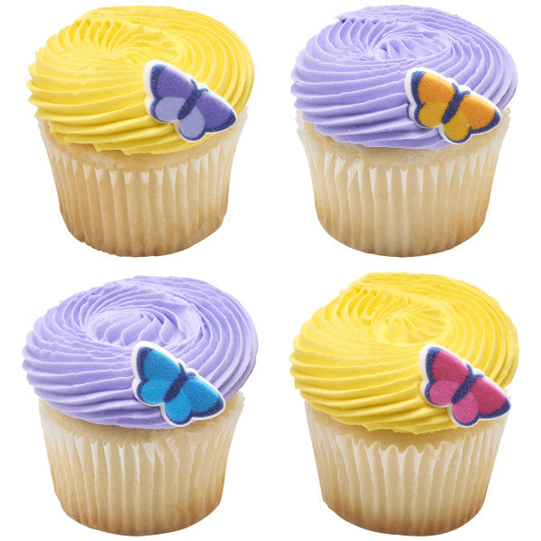 Spring Butterfly Sugar Decorations 1 1/4in 6-Count